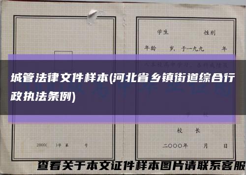 城管法律文件样本(河北省乡镇街道综合行政执法条例)缩略图