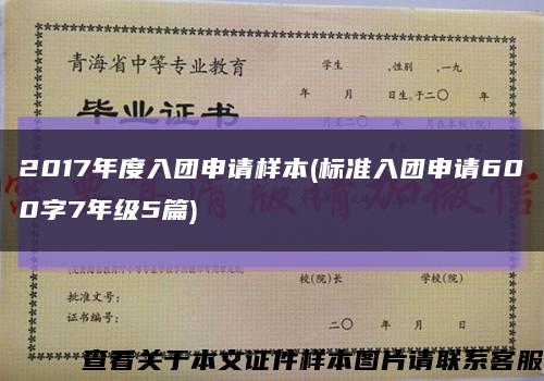2017年度入团申请样本(标准入团申请600字7年级5篇)缩略图