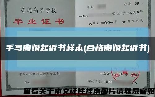 手写离婚起诉书样本(合格离婚起诉书)缩略图