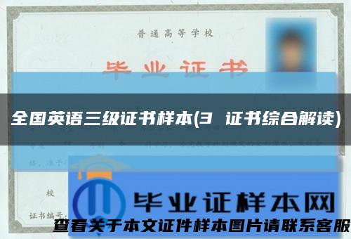 全国英语三级证书样本(3 证书综合解读)缩略图