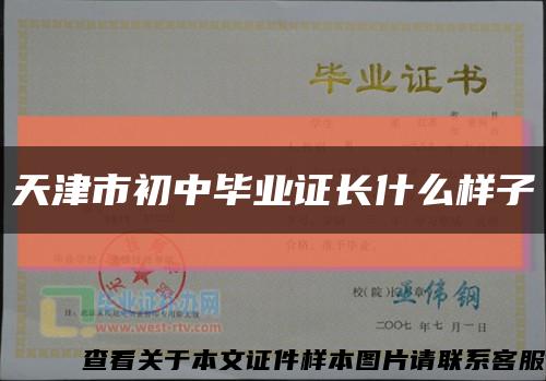 天津市初中毕业证长什么样子缩略图