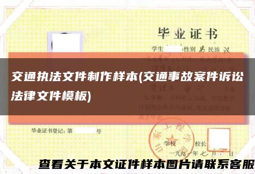 交通执法文件制作样本(交通事故案件诉讼法律文件模板)缩略图