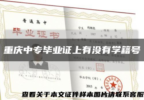 重庆中专毕业证上有没有学籍号缩略图