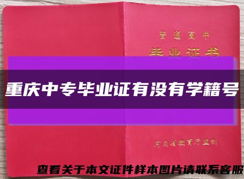 重庆中专毕业证有没有学籍号缩略图