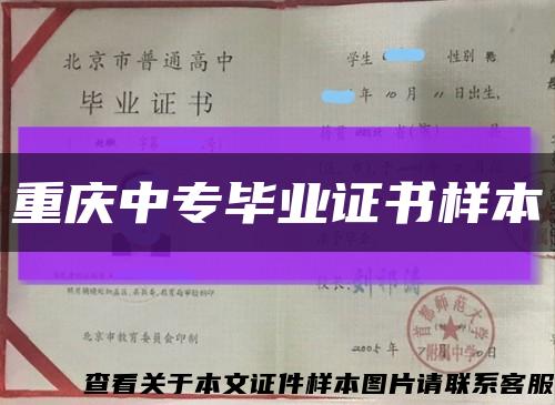 重庆中专毕业证书样本缩略图