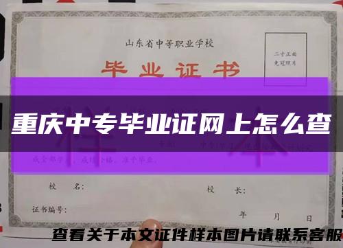 重庆中专毕业证网上怎么查缩略图