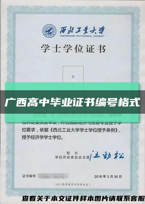 广西高中毕业证书编号格式缩略图