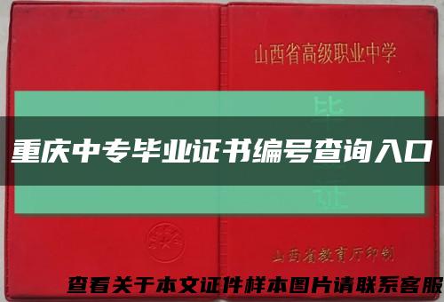 重庆中专毕业证书编号查询入口缩略图