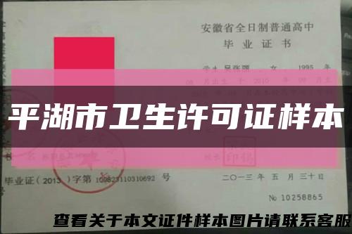 平湖市卫生许可证样本缩略图