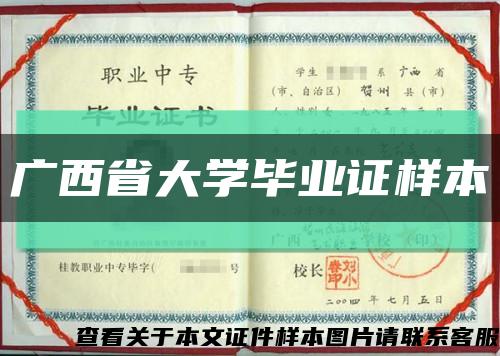 广西省大学毕业证样本缩略图