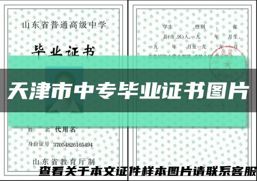 天津市中专毕业证书图片缩略图