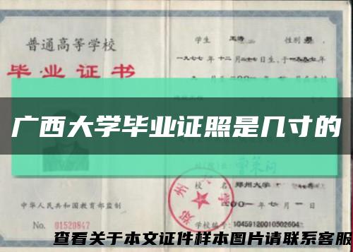 广西大学毕业证照是几寸的缩略图