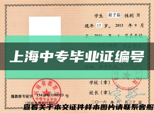 上海中专毕业证编号缩略图