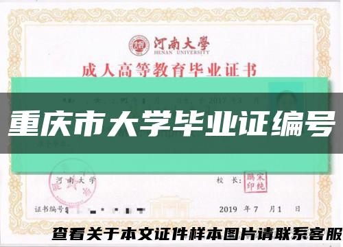 重庆市大学毕业证编号缩略图
