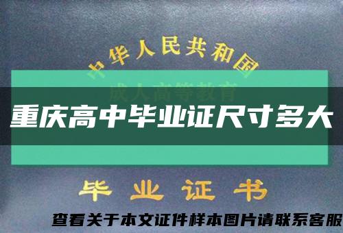 重庆高中毕业证尺寸多大缩略图