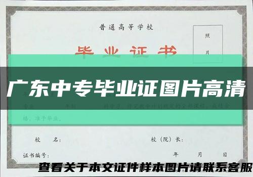 广东中专毕业证图片高清缩略图