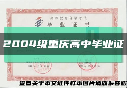 2004级重庆高中毕业证缩略图