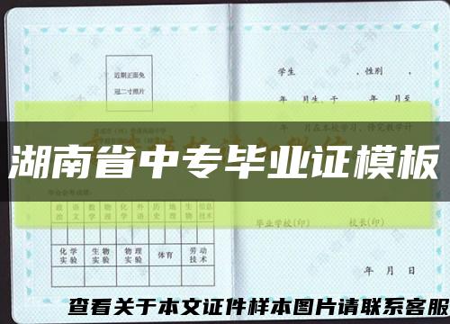 湖南省中专毕业证模板缩略图
