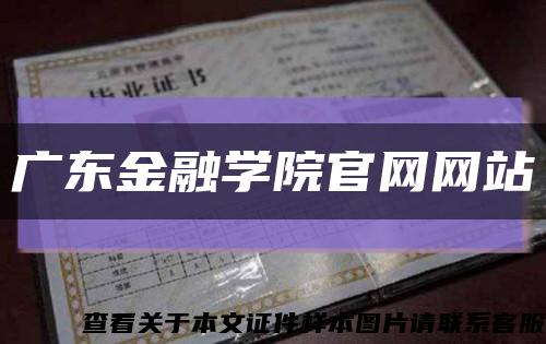 广东金融学院官网网站缩略图