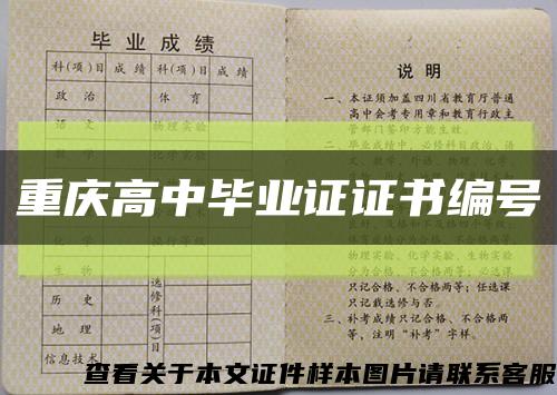 重庆高中毕业证证书编号缩略图