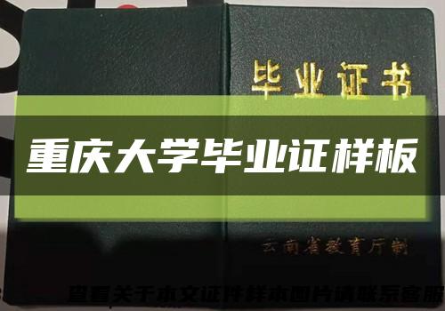 重庆大学毕业证样板缩略图