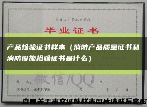 产品检验证书样本（消防产品质量证书和消防设施检验证书是什么）缩略图