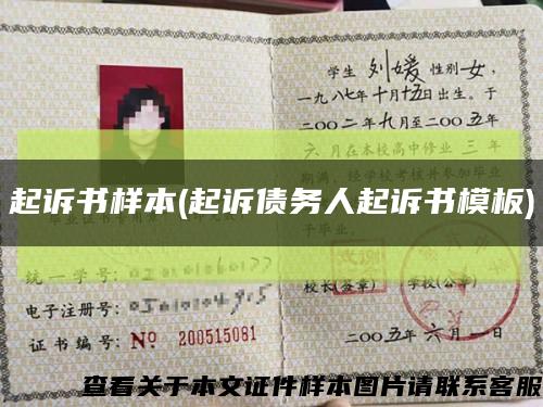 起诉书样本(起诉债务人起诉书模板)缩略图
