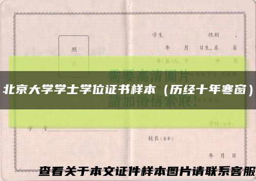 北京大学学士学位证书样本（历经十年寒窗）缩略图