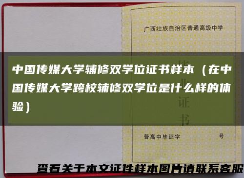 中国传媒大学辅修双学位证书样本（在中国传媒大学跨校辅修双学位是什么样的体验）缩略图