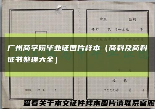 广州商学院毕业证图片样本（商科及商科证书整理大全）缩略图
