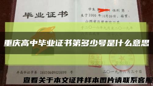 重庆高中毕业证书第多少号是什么意思缩略图