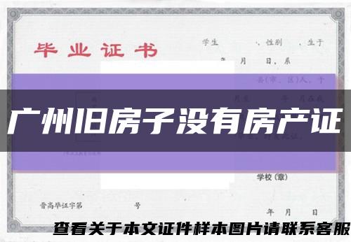 广州旧房子没有房产证缩略图