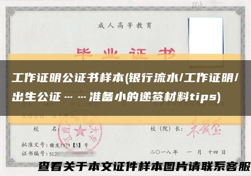 工作证明公证书样本(银行流水/工作证明/出生公证……准备小的递签材料tips)缩略图