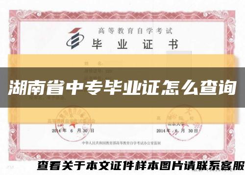 湖南省中专毕业证怎么查询缩略图