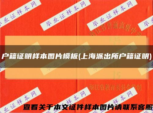 户籍证明样本图片模板(上海派出所户籍证明)缩略图