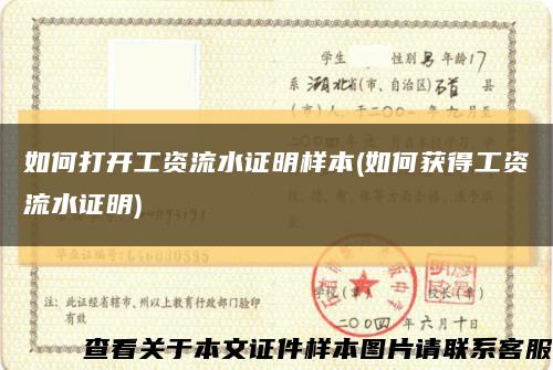 如何打开工资流水证明样本(如何获得工资流水证明)缩略图