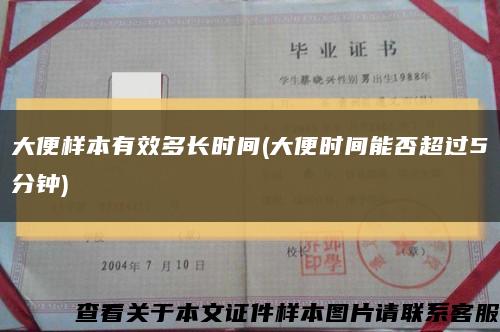 大便样本有效多长时间(大便时间能否超过5分钟)缩略图
