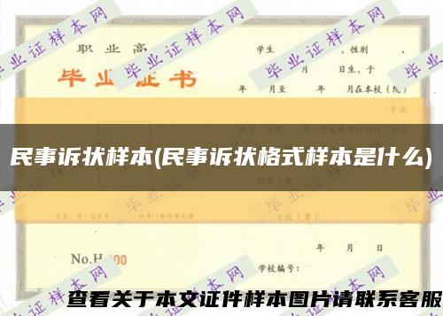 民事诉状样本(民事诉状格式样本是什么)缩略图