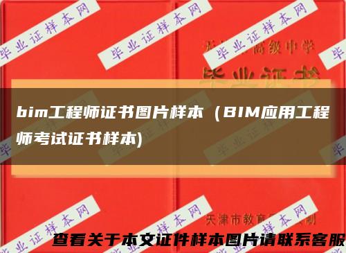 bim工程师证书图片样本（BIM应用工程师考试证书样本)缩略图