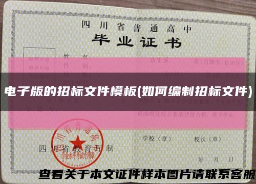 电子版的招标文件模板(如何编制招标文件)缩略图