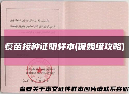 疫苗接种证明样本(保姆级攻略)缩略图