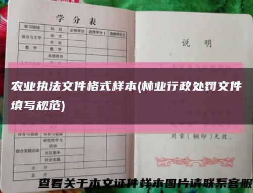 农业执法文件格式样本(林业行政处罚文件填写规范)缩略图