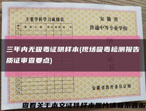 三年内无吸毒证明样本(现场吸毒检测报告质证审查要点)缩略图