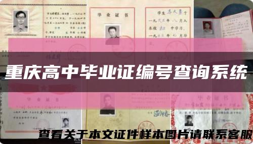 重庆高中毕业证编号查询系统缩略图