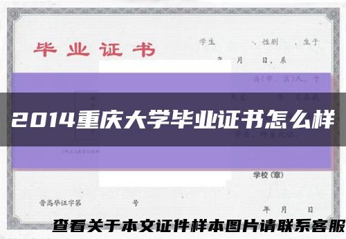2014重庆大学毕业证书怎么样缩略图