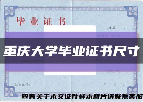 重庆大学毕业证书尺寸缩略图