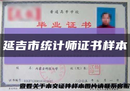 延吉市统计师证书样本缩略图