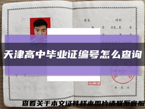 天津高中毕业证编号怎么查询缩略图