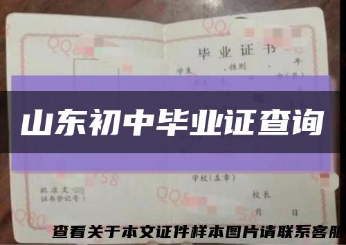 山东初中毕业证查询缩略图