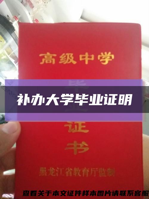 补办大学毕业证明之规定缩略图